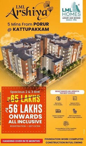 LML Arshiya By LML Homes Kattupakkam Chennai. Behind Aravind Eye Hospital.