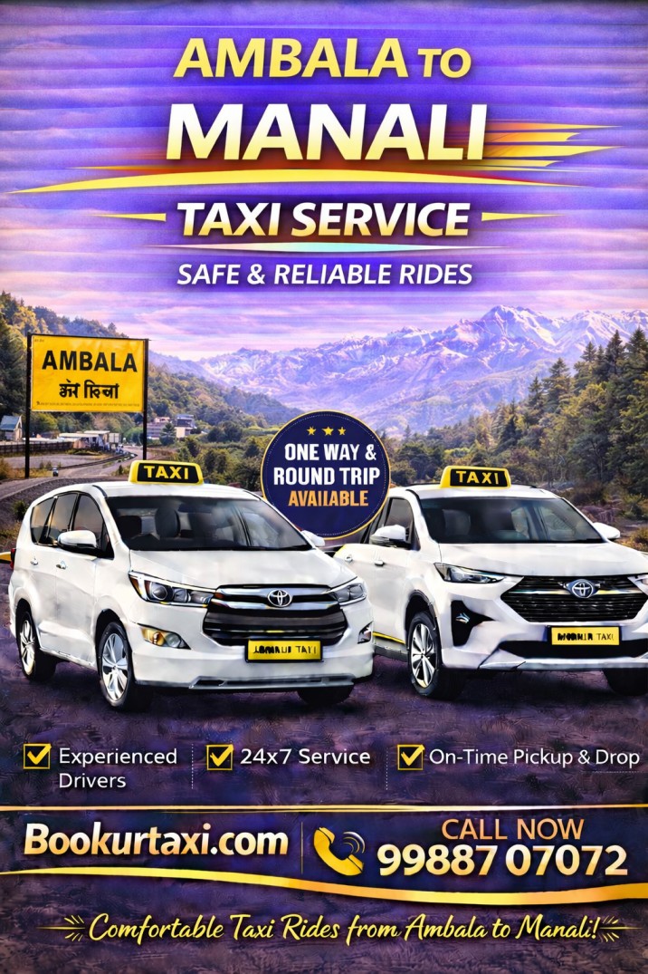 Ambala to Manali Taxi | Booking Starts  - BookUrTaxi