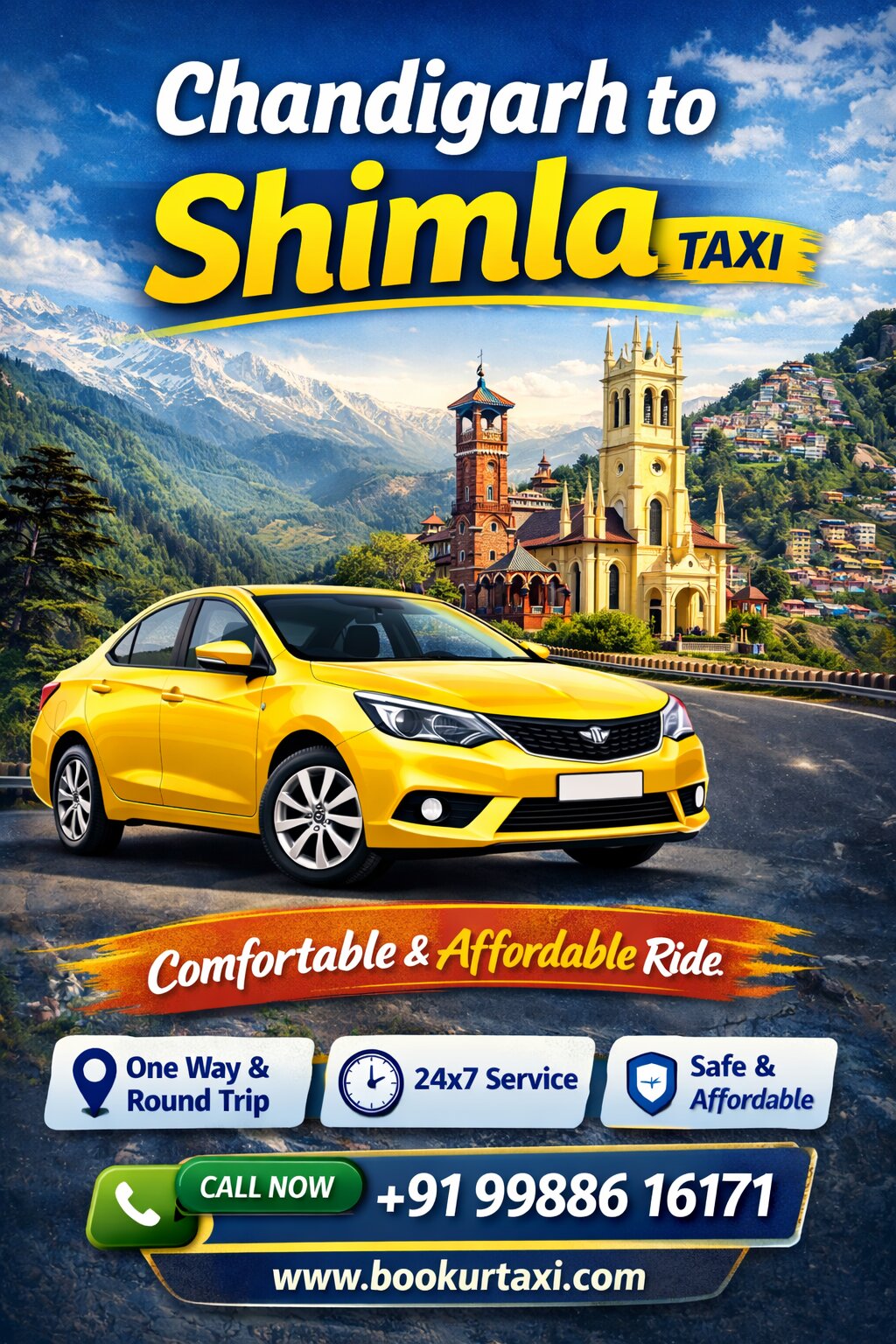 Chandigarh to Shimla Booking Start ₹1750