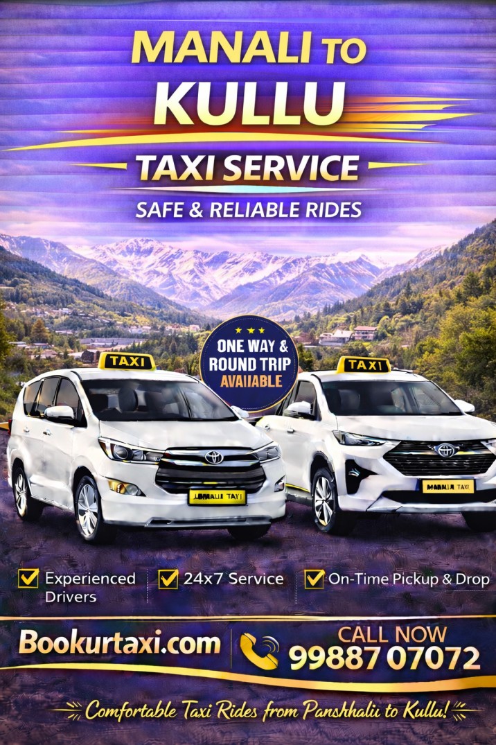 Manali to Kullu Taxi | Booking Start ₹2125 - BookUrTaxi