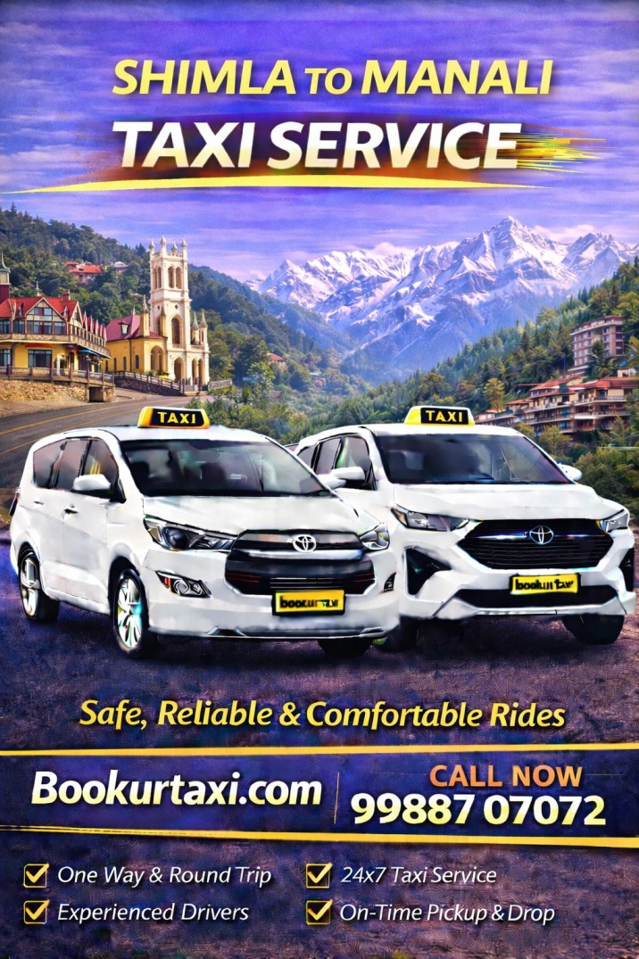 Shimla to Manali Taxi | Booking Start ₹3825 - BookUrTaxi